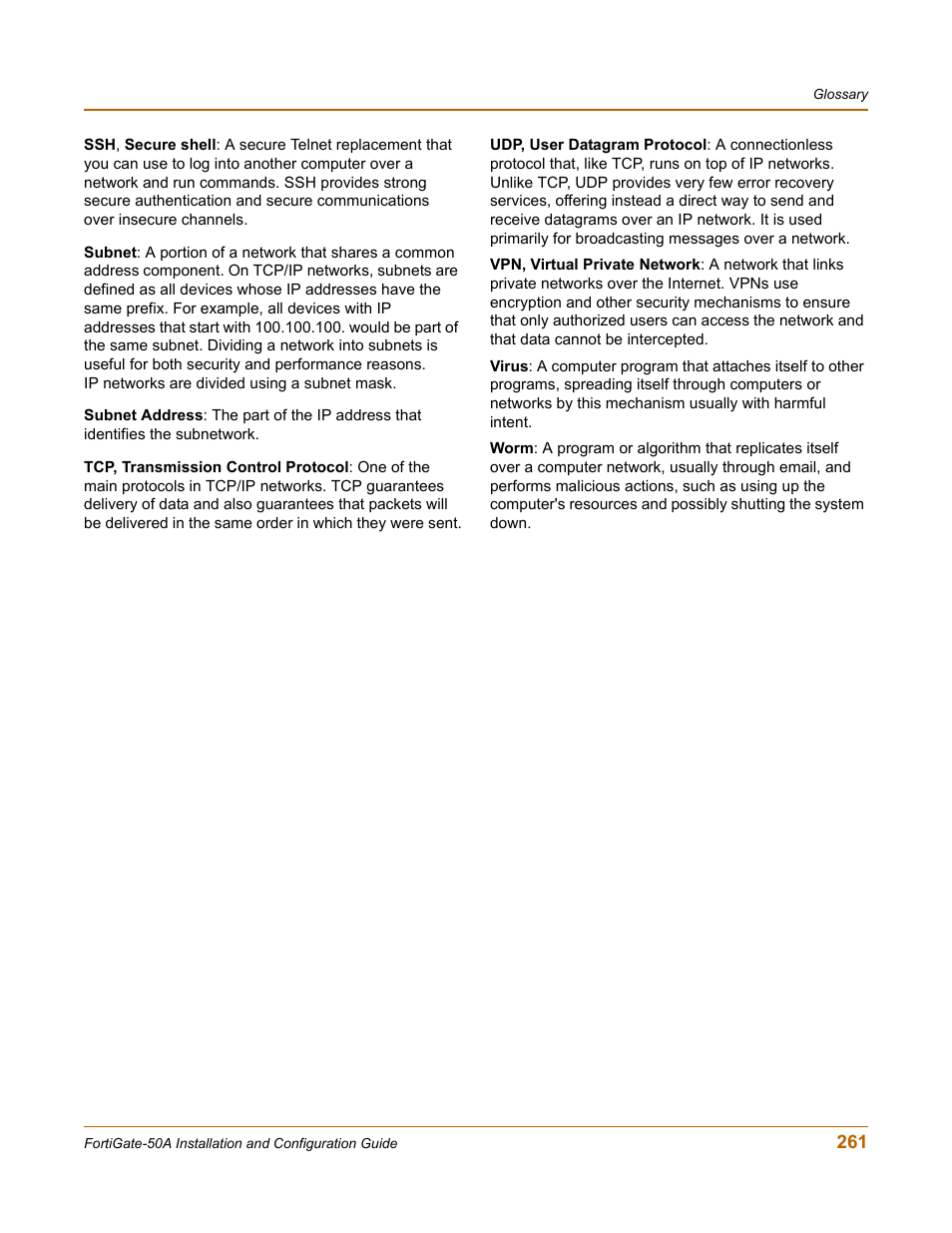 Fortinet FortiGate 50A User Manual | Page 261 / 272