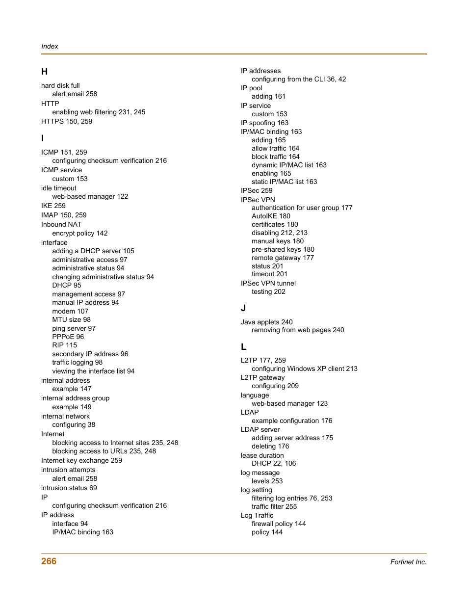 Fortinet FortiGate 50A User Manual | Page 266 / 272