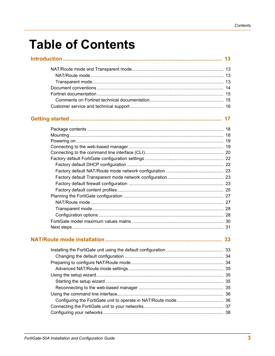 Fortinet FortiGate 50A User Manual | Page 3 / 272