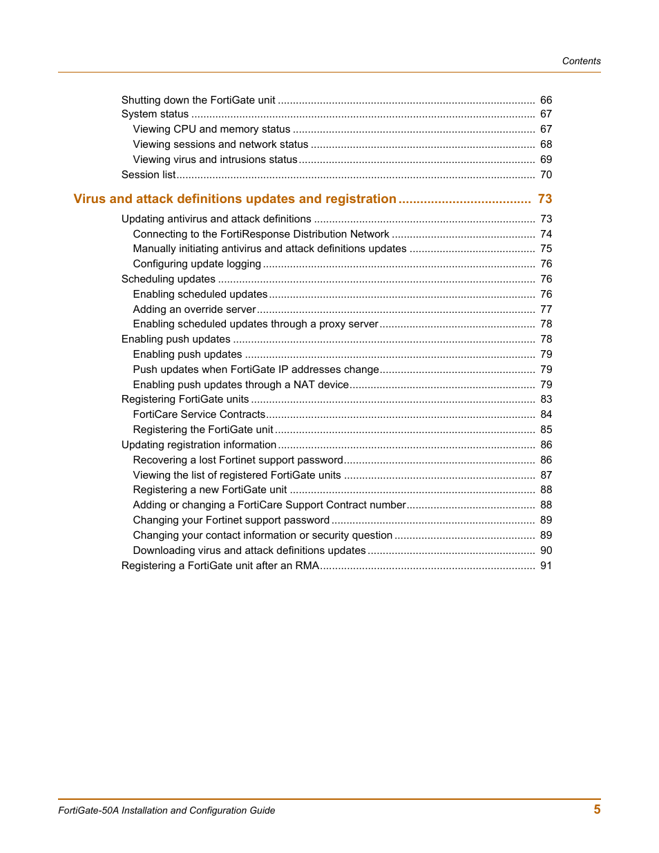 Fortinet FortiGate 50A User Manual | Page 5 / 272