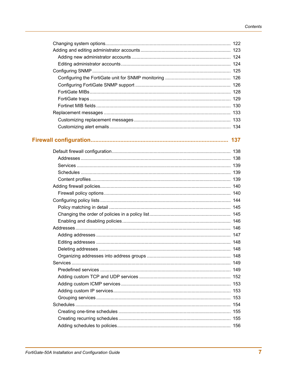 Fortinet FortiGate 50A User Manual | Page 7 / 272