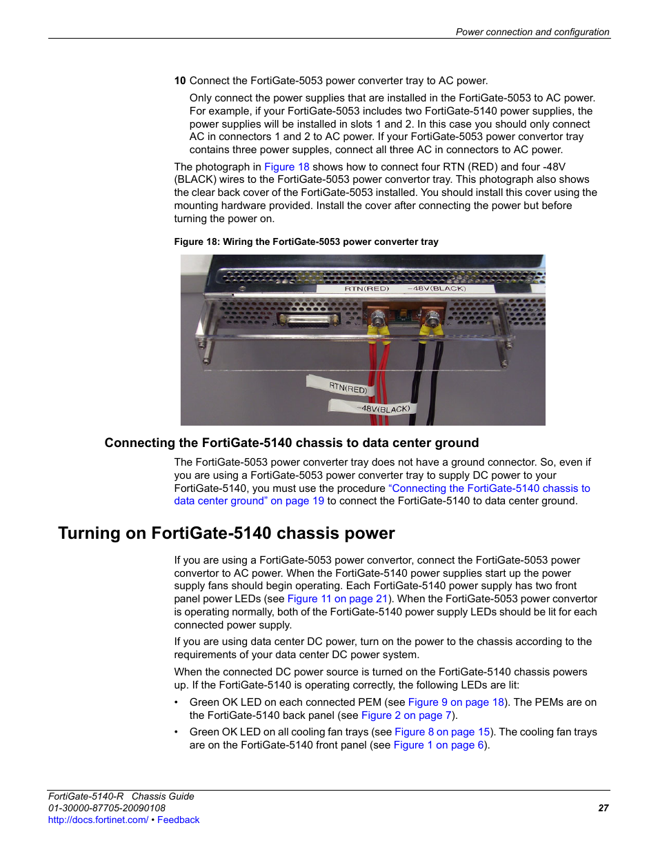 Turning on fortigate-5140 chassis power | Fortinet FortiGate 5140-R User Manual | Page 27 / 32