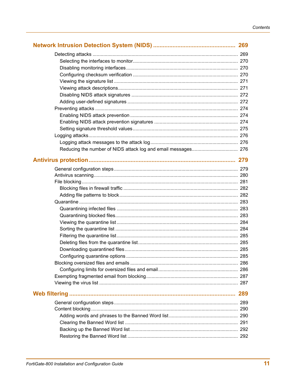 Fortinet FortiGate-800 User Manual | Page 11 / 336