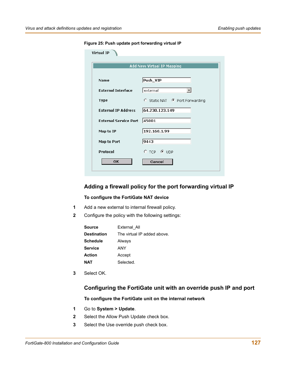 Fortinet FortiGate-800 User Manual | Page 127 / 336