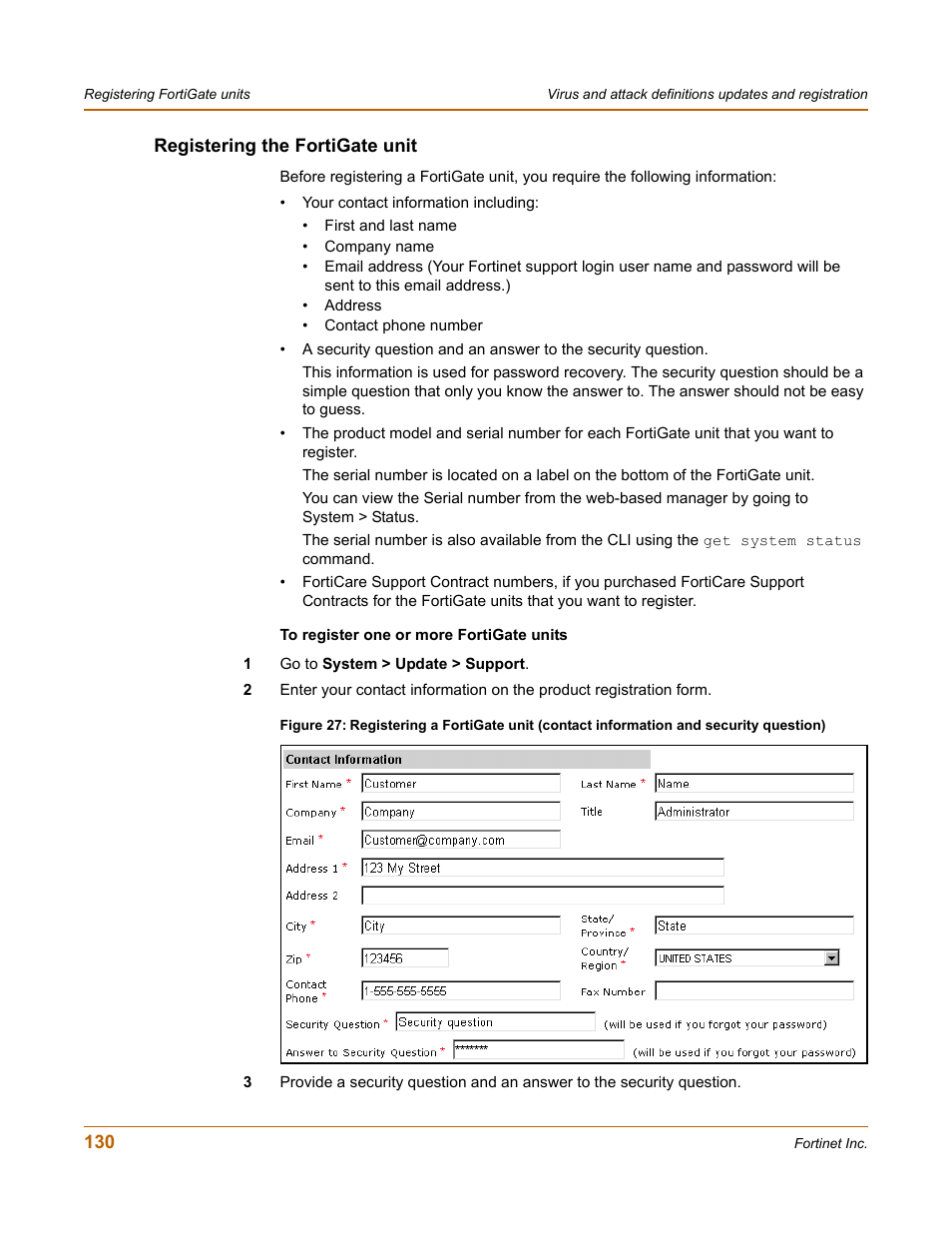 Registering the fortigate unit, If there is | Fortinet FortiGate-800 User Manual | Page 130 / 336