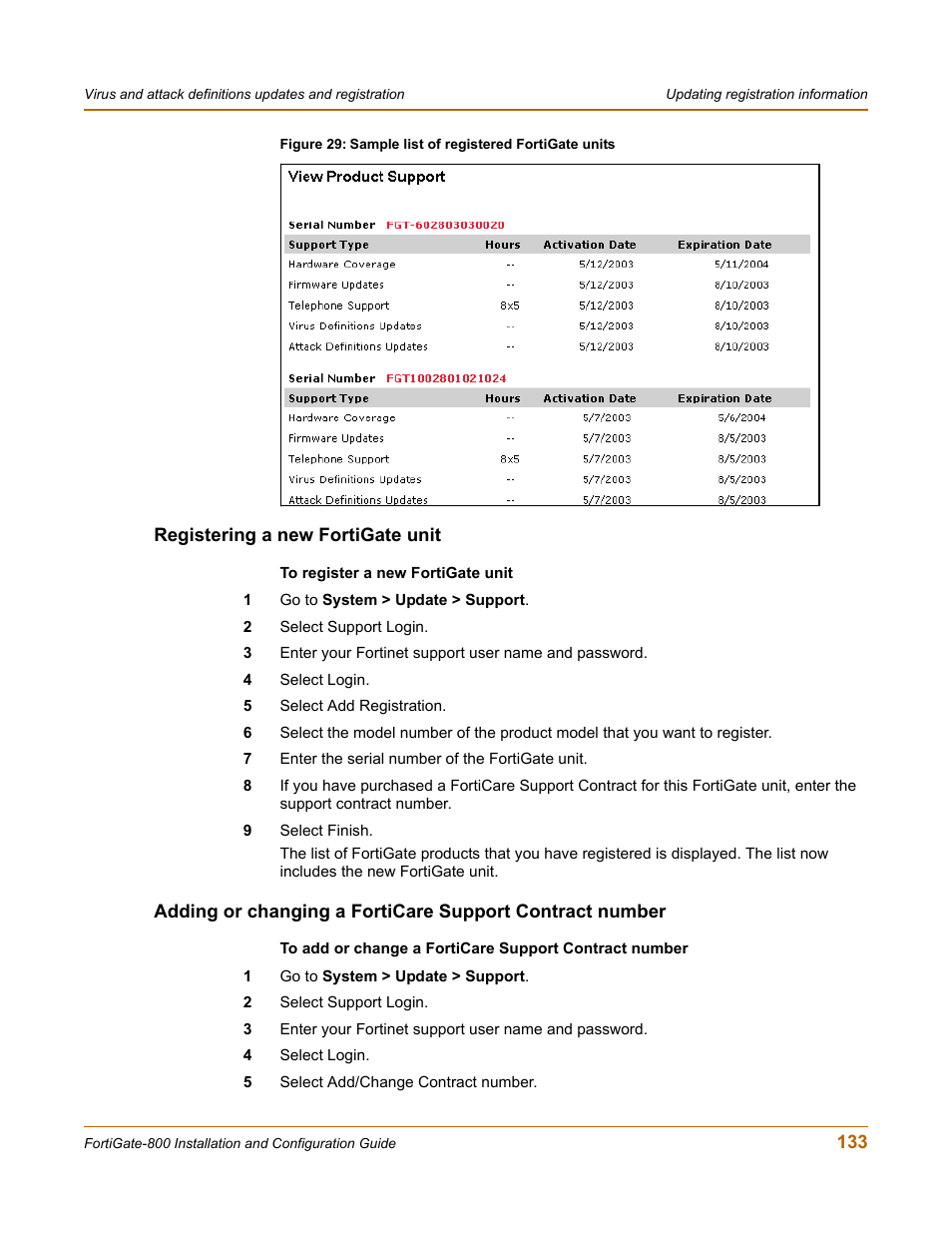 Registering a new fortigate unit | Fortinet FortiGate-800 User Manual | Page 133 / 336