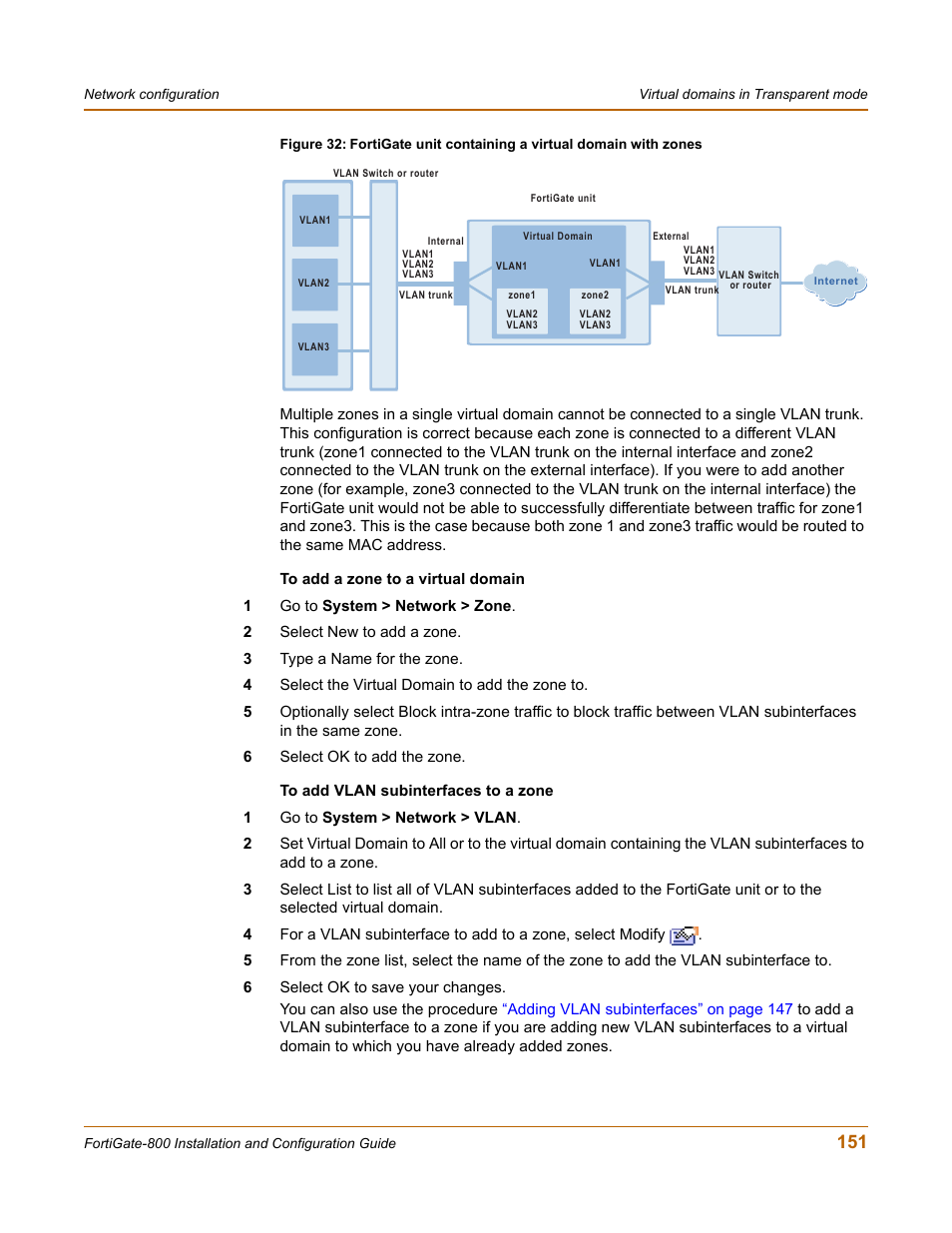 Fortinet FortiGate-800 User Manual | Page 151 / 336