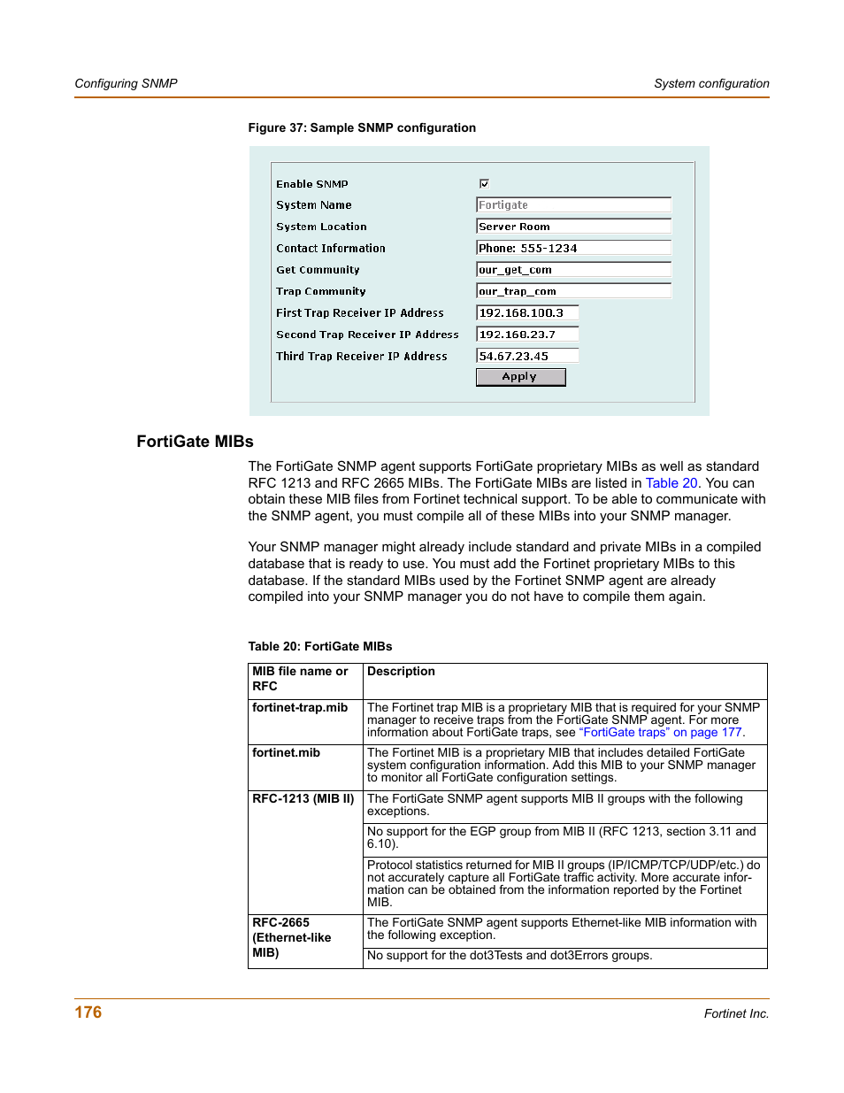 Fortigate mibs | Fortinet FortiGate-800 User Manual | Page 176 / 336