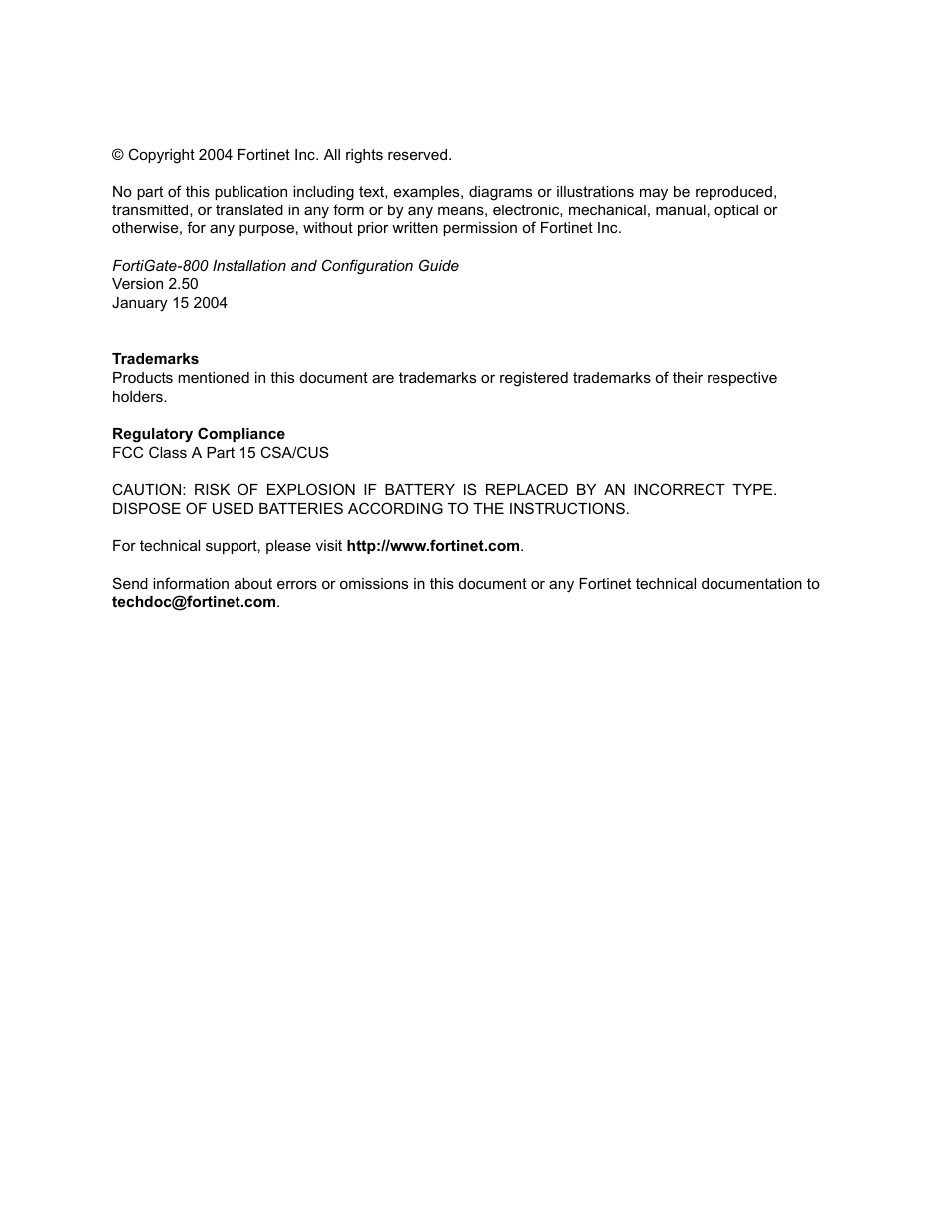 Fortinet FortiGate-800 User Manual | Page 2 / 336