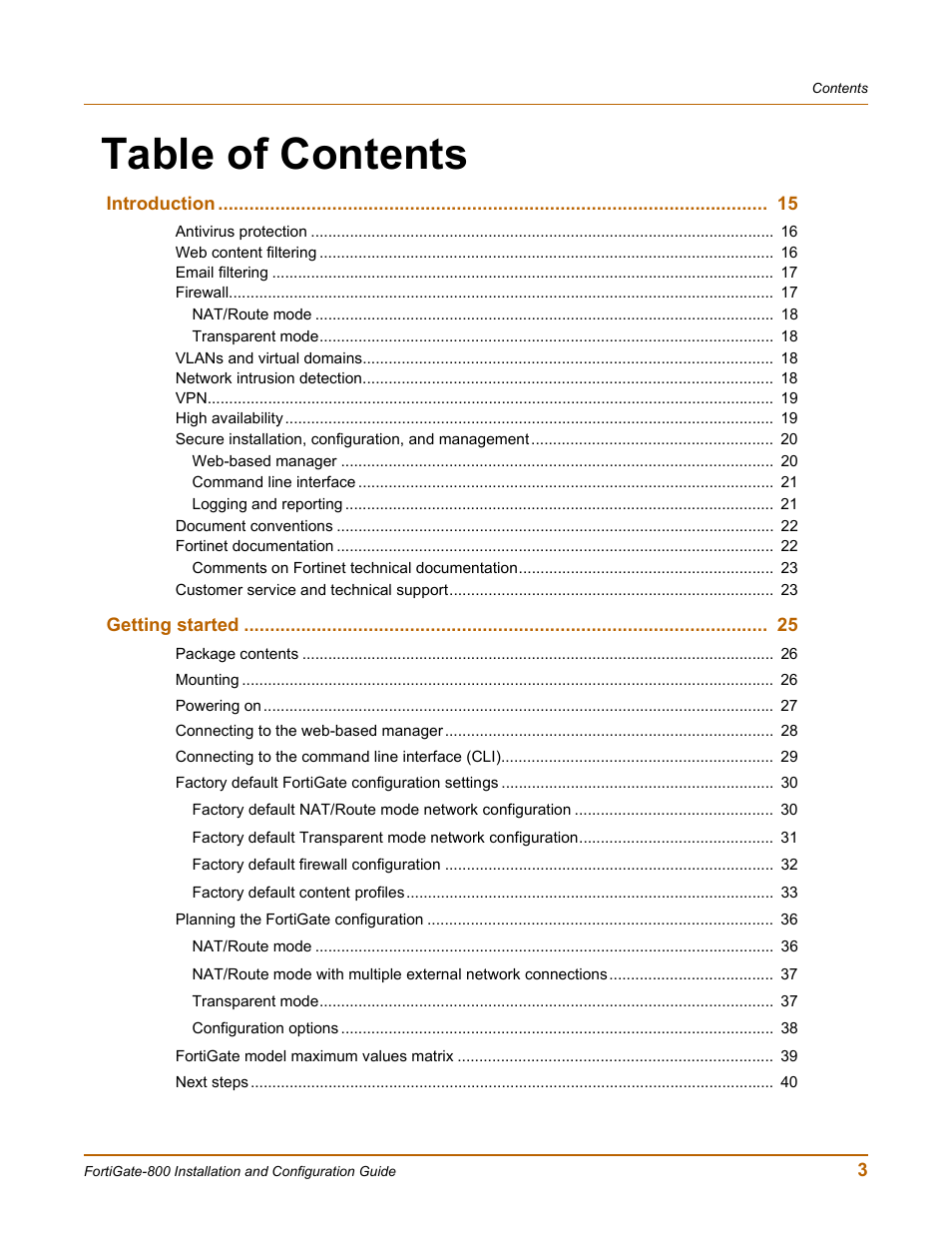 Fortinet FortiGate-800 User Manual | Page 3 / 336