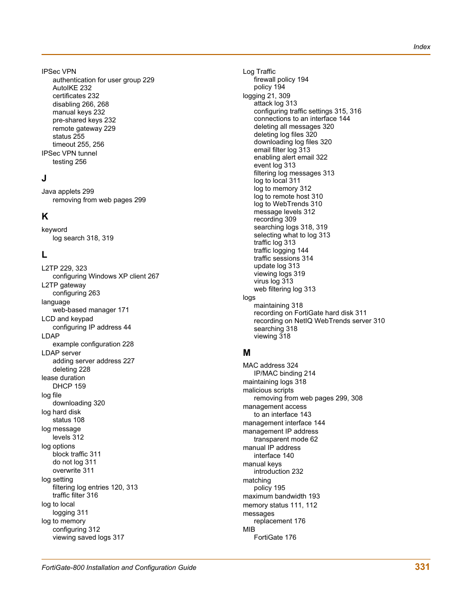 Fortinet FortiGate-800 User Manual | Page 331 / 336