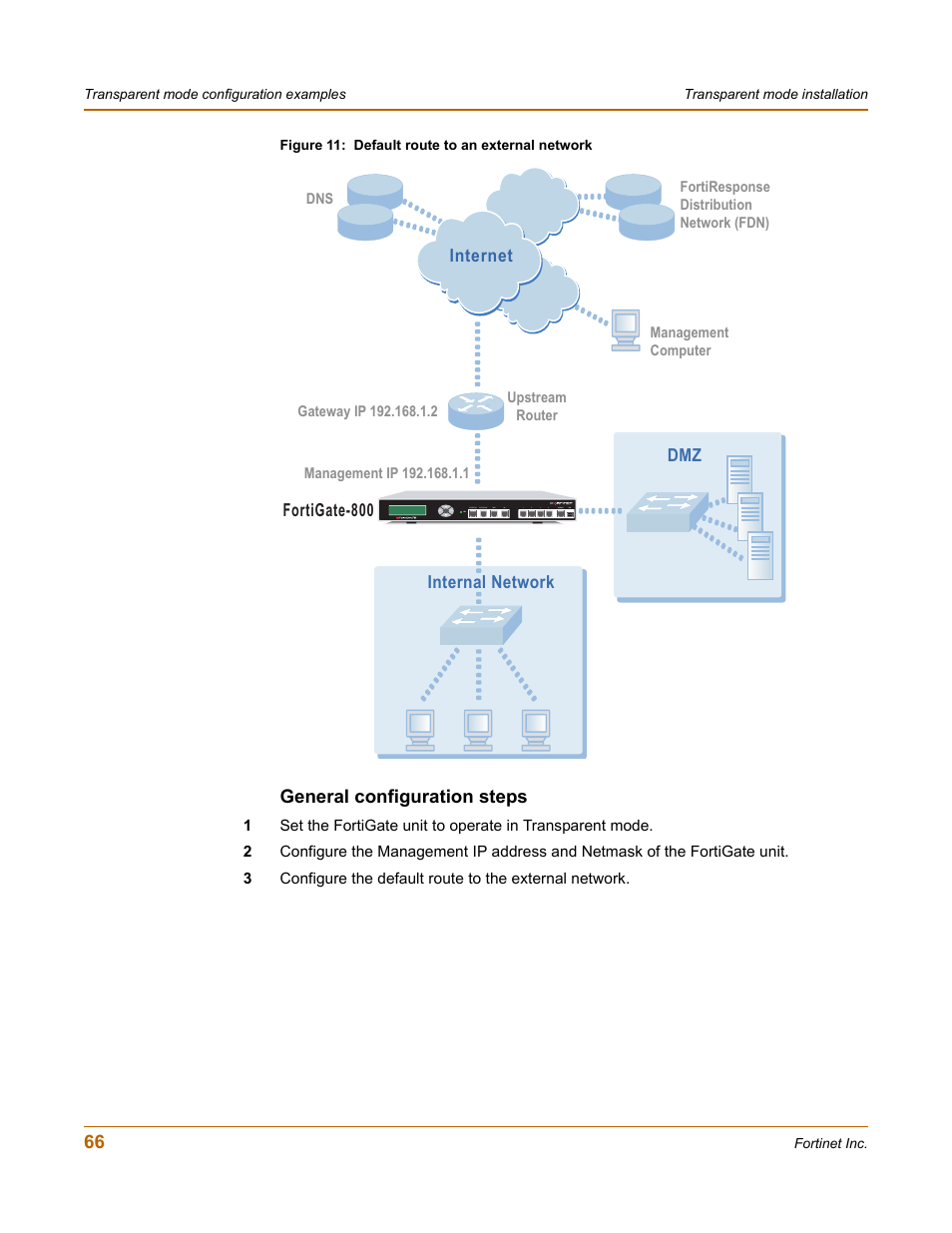 General configuration steps | Fortinet FortiGate-800 User Manual | Page 66 / 336