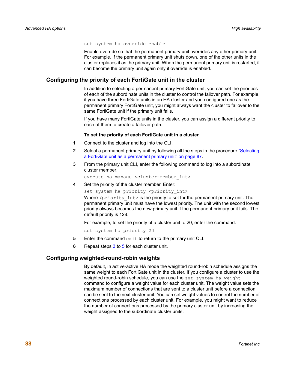 Configuring weighted-round-robin weights | Fortinet FortiGate-800 User Manual | Page 88 / 336