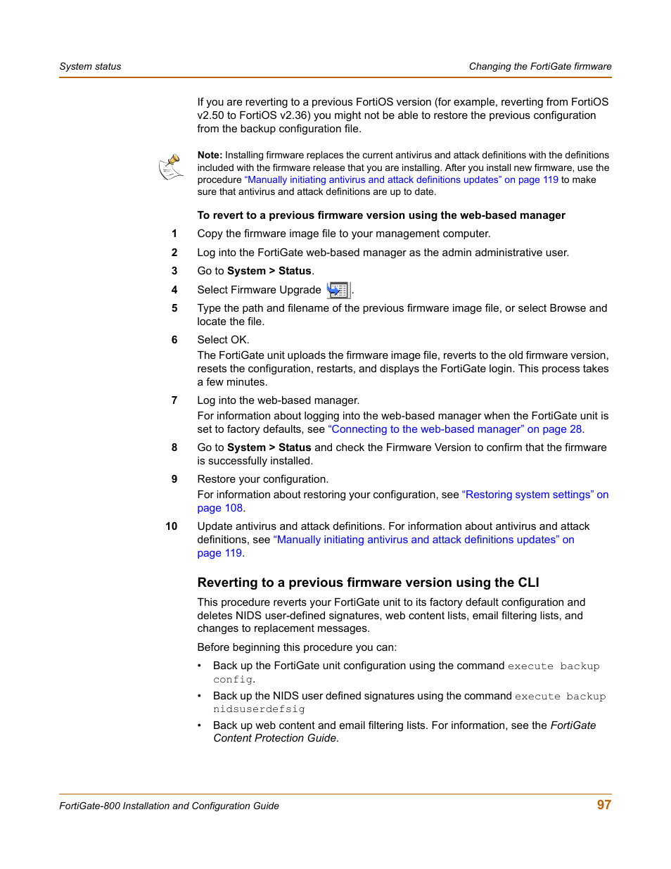 Fortinet FortiGate-800 User Manual | Page 97 / 336