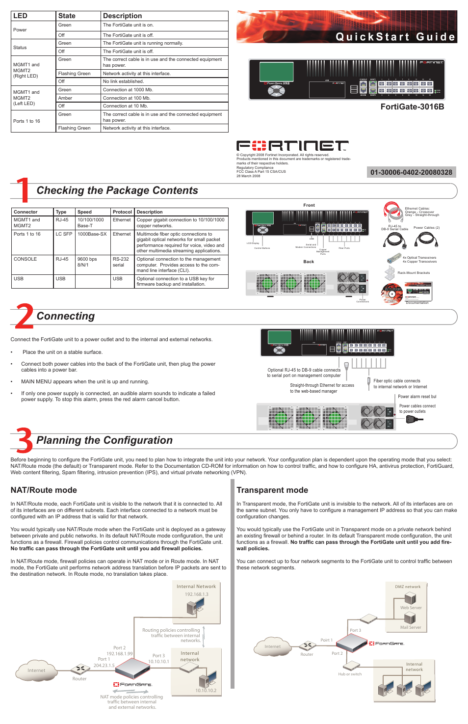 Fortinet FortiGate 3016B User Manual | 2 pages