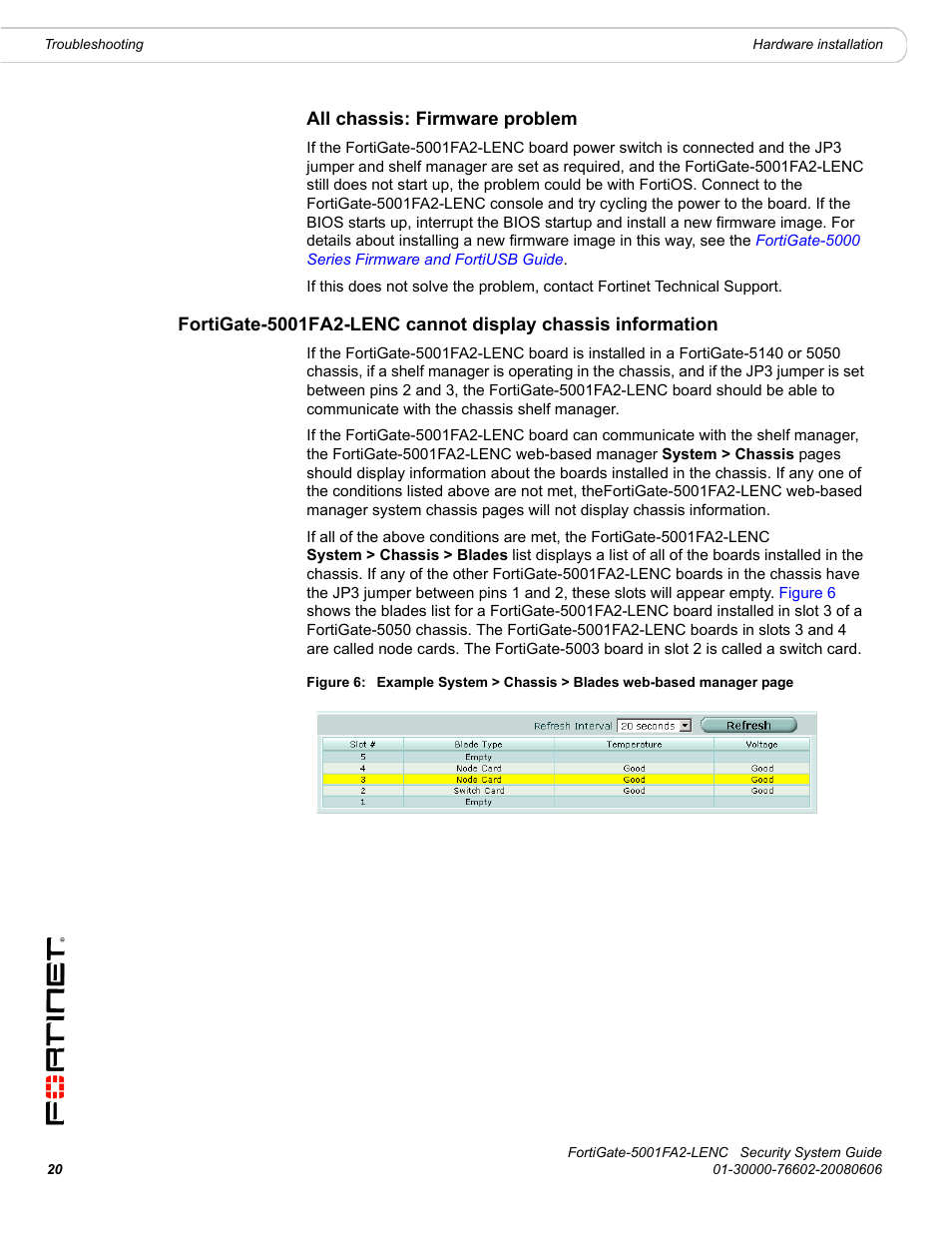 All chassis: firmware problem | Fortinet FortiGate 5001FA2-LENC User Manual | Page 20 / 34