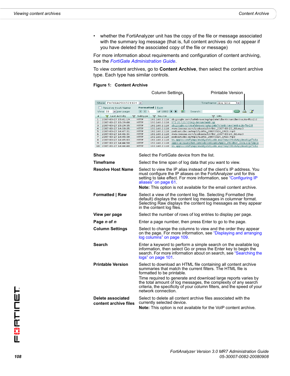 Fortinet FortiAnalyzer 3.0 MR7 User Manual | Page 110 / 234