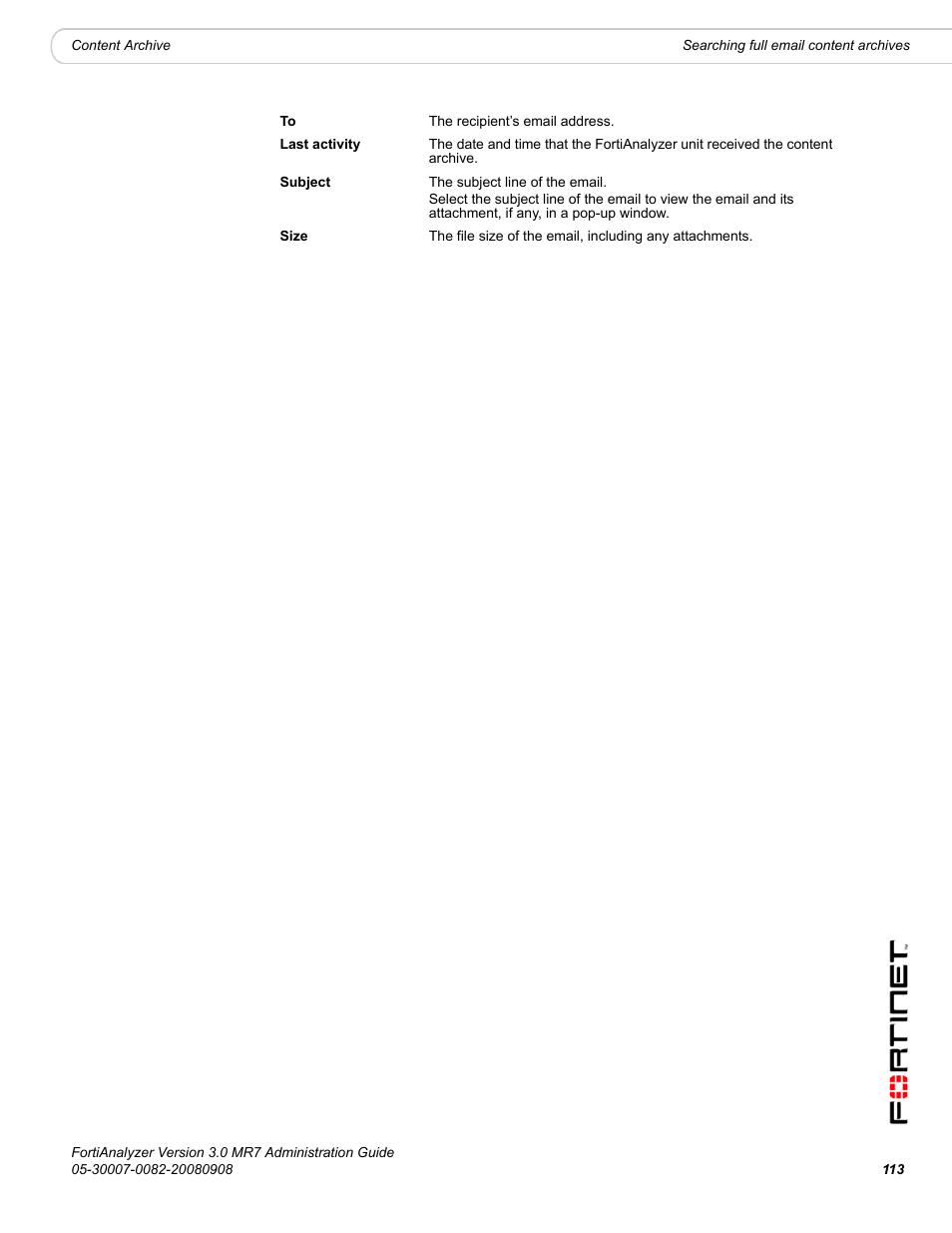 Fortinet FortiAnalyzer 3.0 MR7 User Manual | Page 115 / 234