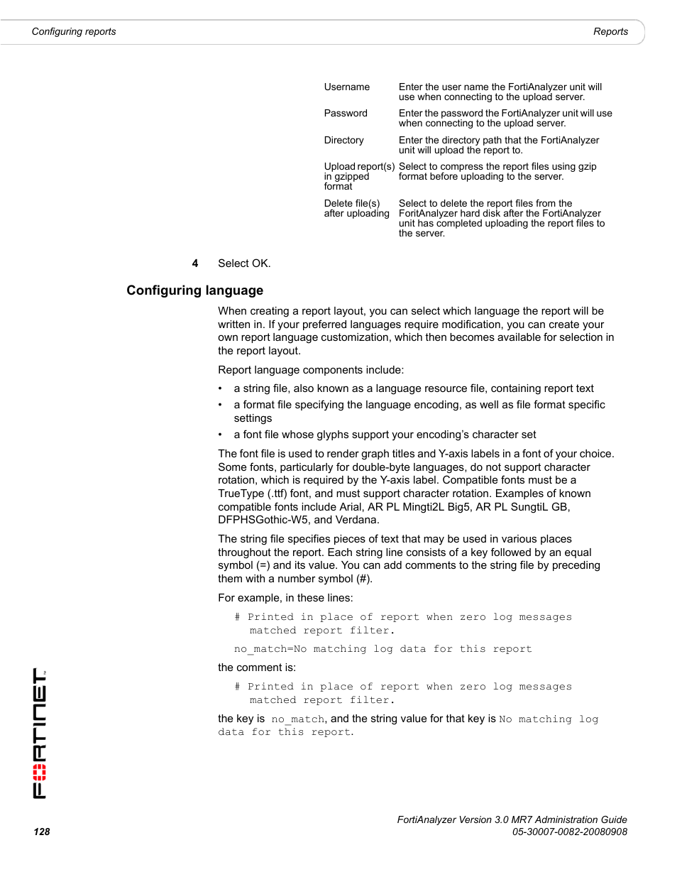 Configuring language | Fortinet FortiAnalyzer 3.0 MR7 User Manual | Page 132 / 234