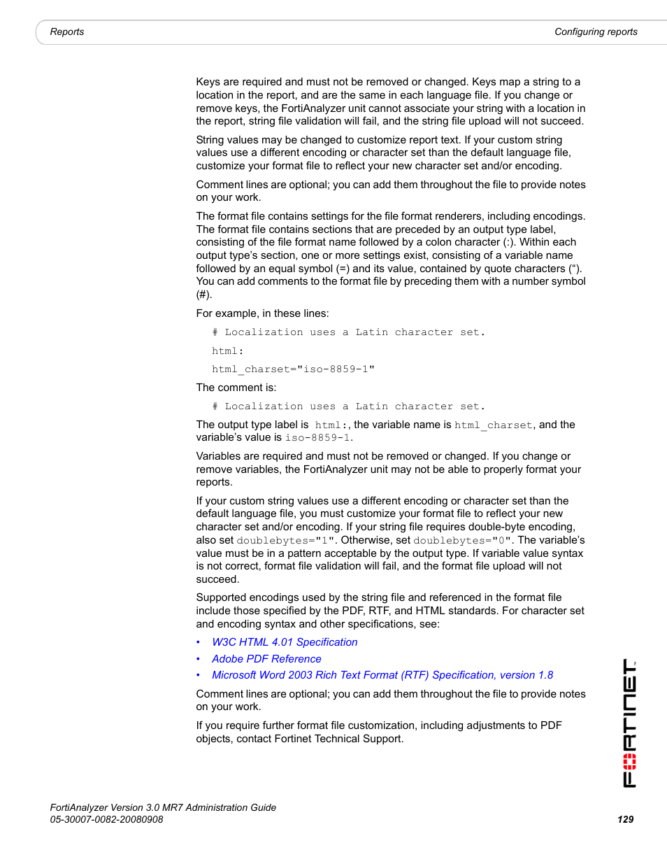 Fortinet FortiAnalyzer 3.0 MR7 User Manual | Page 133 / 234