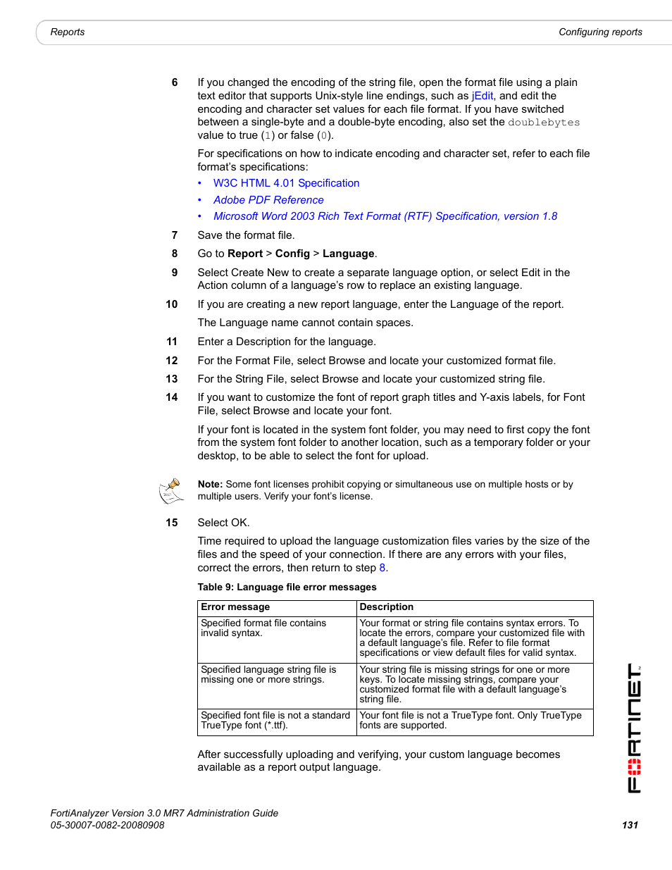 Fortinet FortiAnalyzer 3.0 MR7 User Manual | Page 135 / 234
