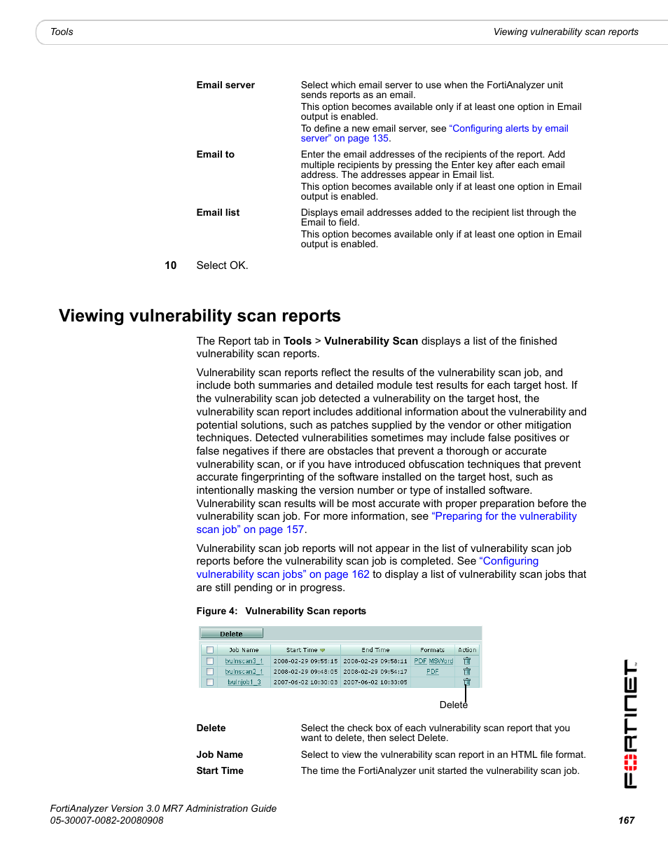 Viewing vulnerability scan reports | Fortinet FortiAnalyzer 3.0 MR7 User Manual | Page 177 / 234