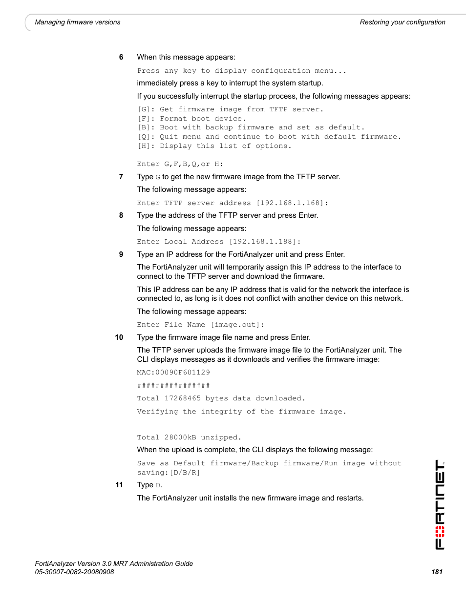 Fortinet FortiAnalyzer 3.0 MR7 User Manual | Page 193 / 234