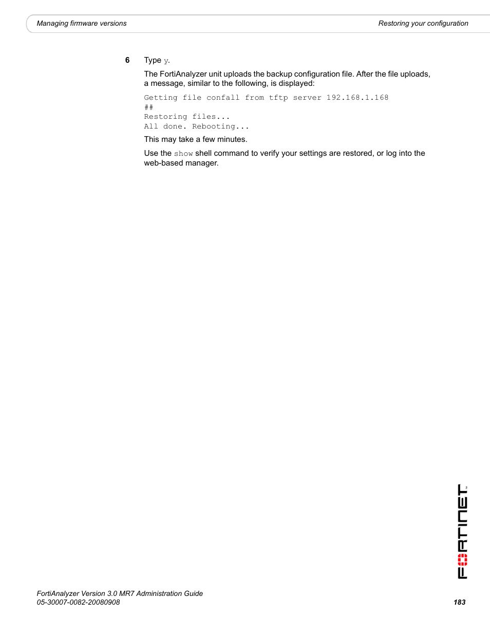 Fortinet FortiAnalyzer 3.0 MR7 User Manual | Page 195 / 234