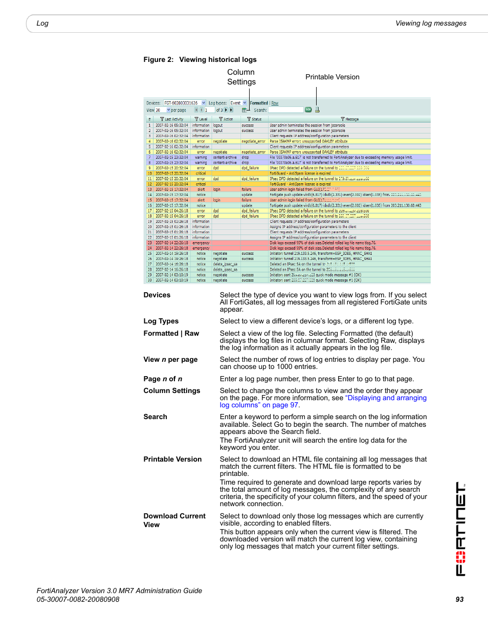 Fortinet FortiAnalyzer 3.0 MR7 User Manual | Page 93 / 234