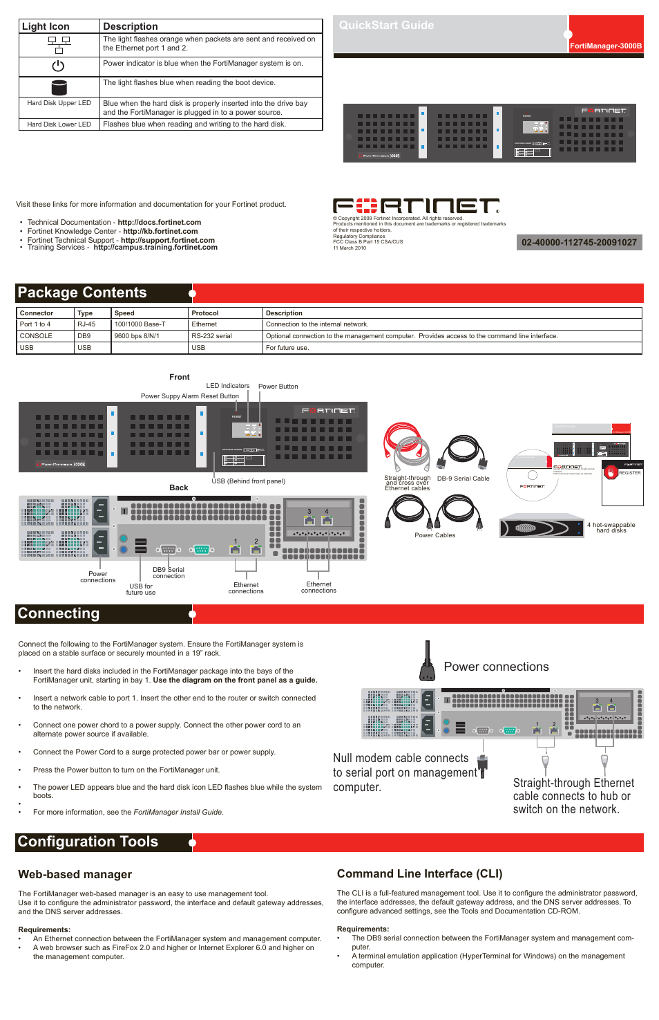 Fortinet FortiManager 3000B User Manual | 2 pages