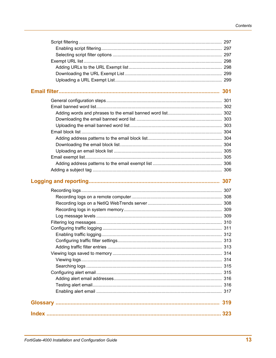 Fortinet FortiGate 4000 User Manual | Page 13 / 332