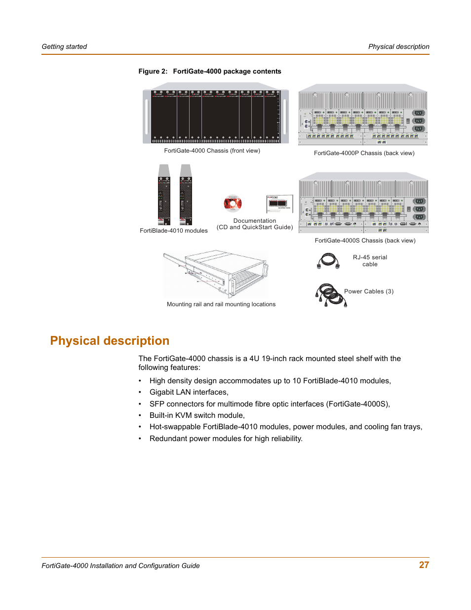 Physical description | Fortinet FortiGate 4000 User Manual | Page 27 / 332