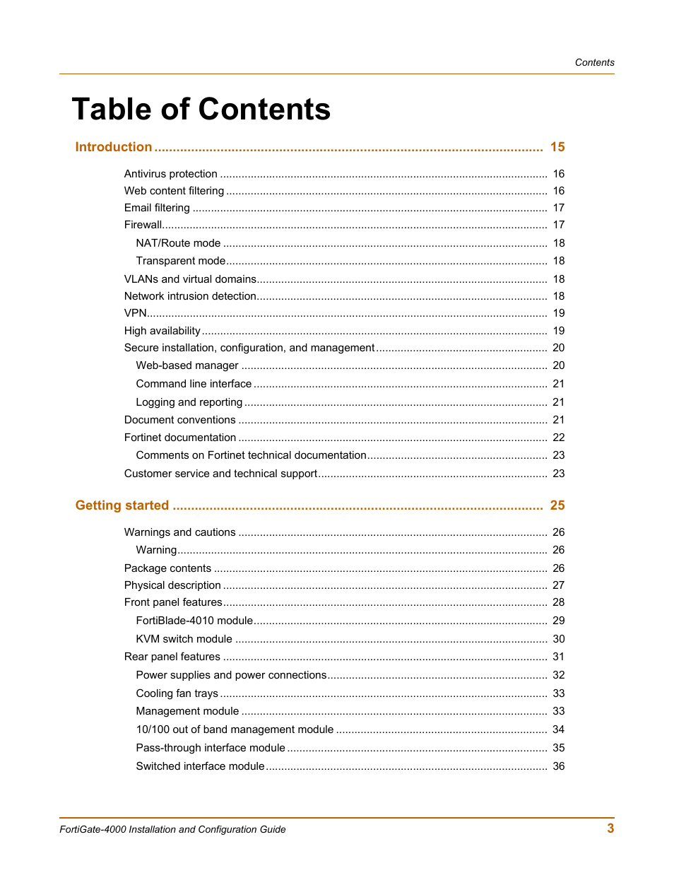 Fortinet FortiGate 4000 User Manual | Page 3 / 332