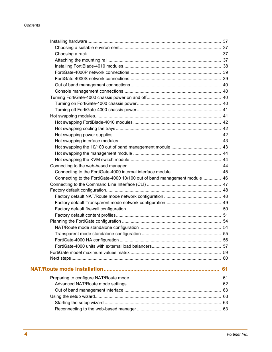 Fortinet FortiGate 4000 User Manual | Page 4 / 332