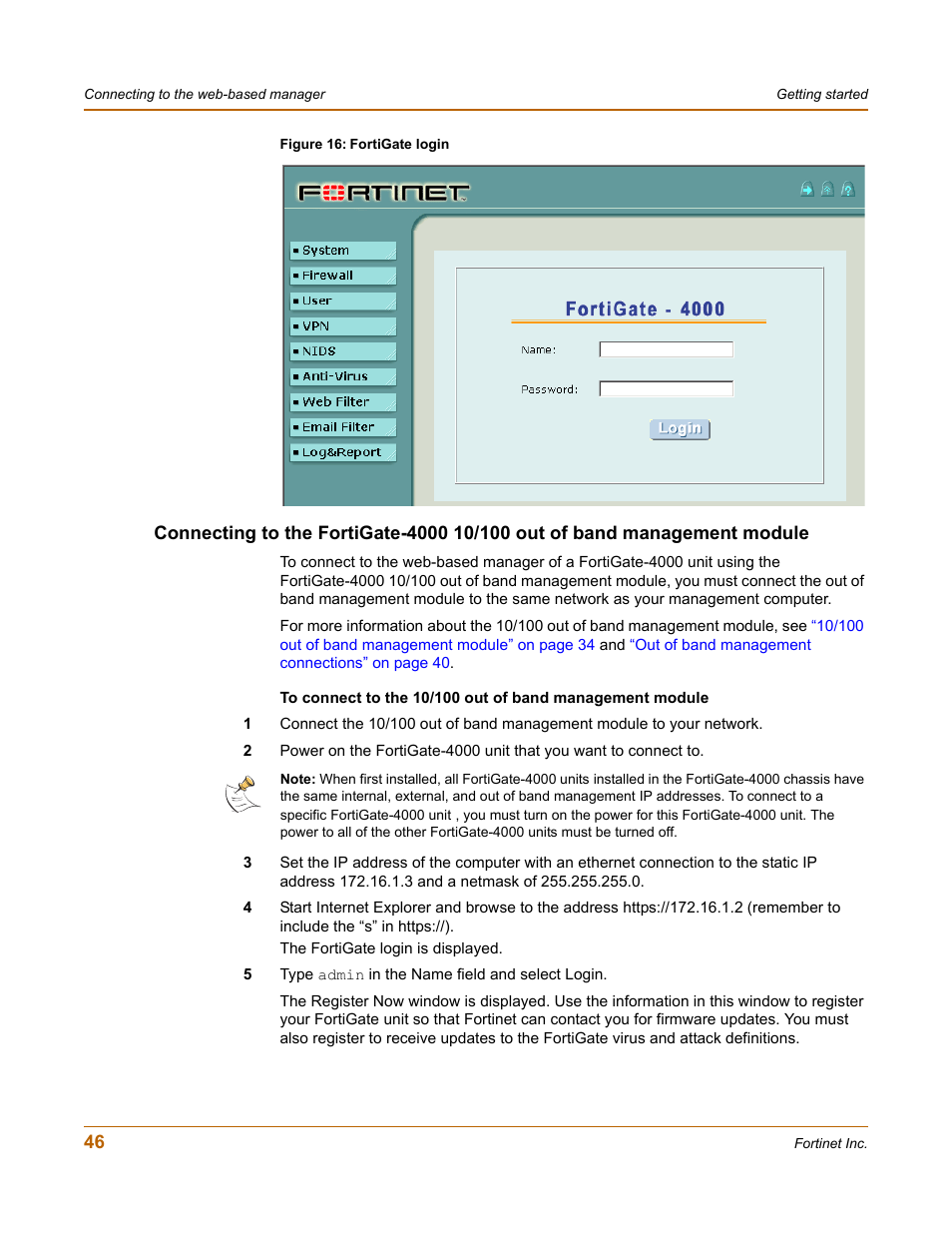 Fortinet FortiGate 4000 User Manual | Page 46 / 332