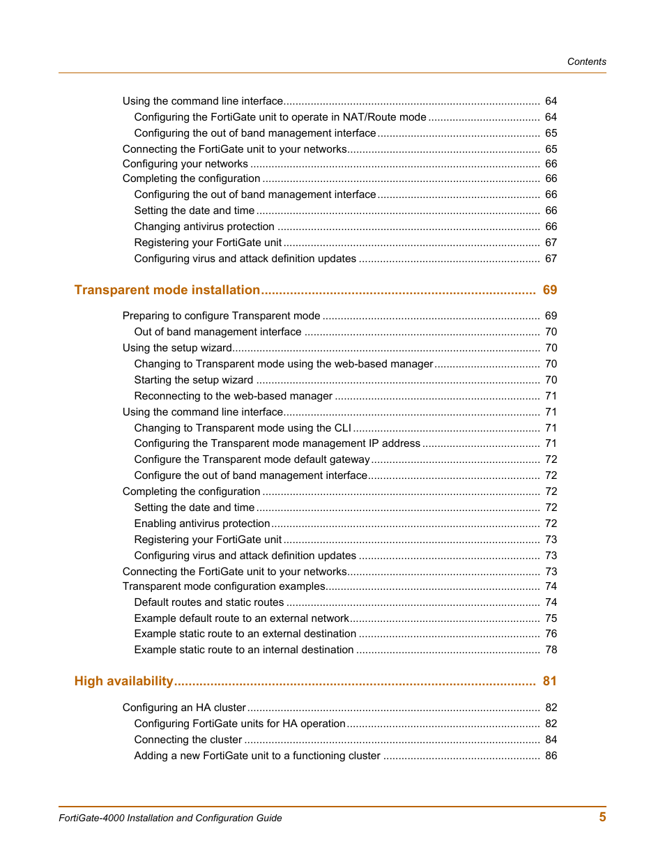 Fortinet FortiGate 4000 User Manual | Page 5 / 332