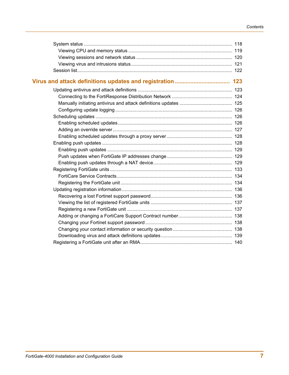 Fortinet FortiGate 4000 User Manual | Page 7 / 332