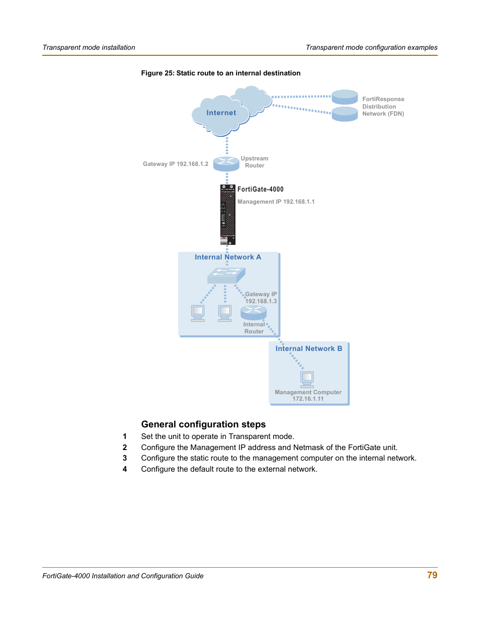 General configuration steps | Fortinet FortiGate 4000 User Manual | Page 79 / 332