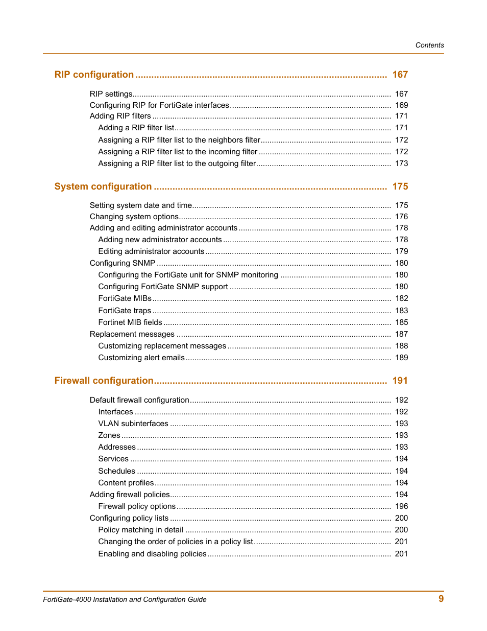 Fortinet FortiGate 4000 User Manual | Page 9 / 332