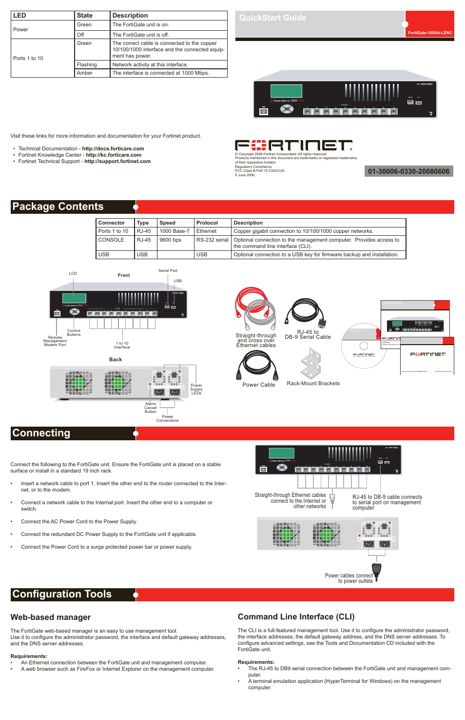 Fortinet FortiGate 1000A-LENC User Manual | 2 pages