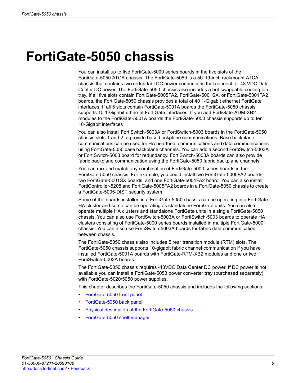 Fortigate-5050 chassis | Fortinet FortiGate 5050 User Manual | Page 5 / 26