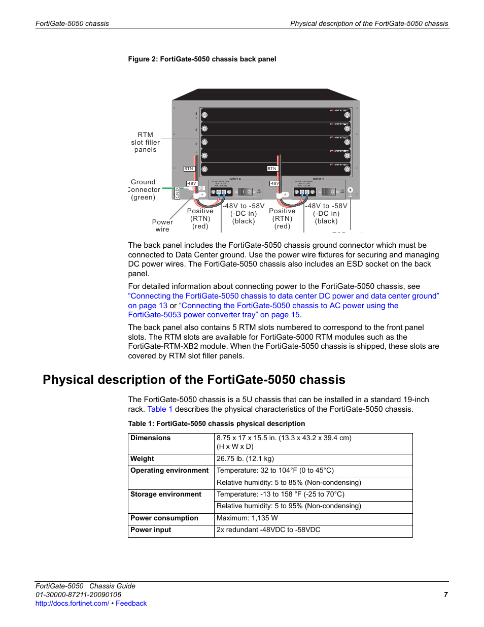 Physical description of the fortigate-5050 chassis, Figure 2, Shows | Fortinet FortiGate 5050 User Manual | Page 7 / 26