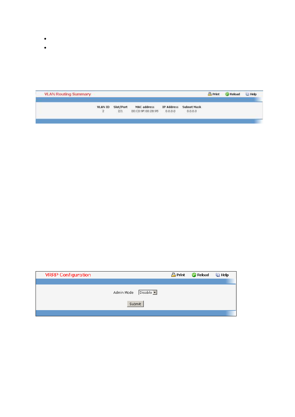 2 viewing vlan routing summary information, 9 managing vrrp, 1 configuring vrrp | Fortinet 548B User Manual | Page 827 / 969