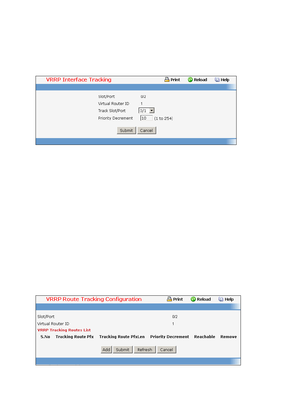 5 configuring vrrp track interface, 6 configuring vrrp route tracking | Fortinet 548B User Manual | Page 831 / 969