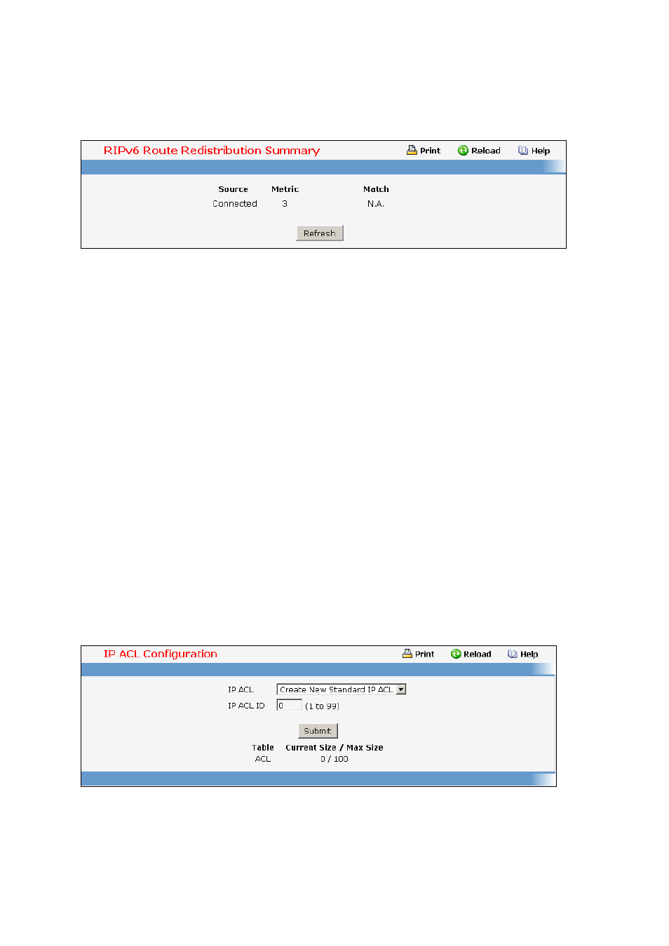 7 qos menu, 1 managing access control lists, Qos menu | Fortinet 548B User Manual | Page 893 / 969