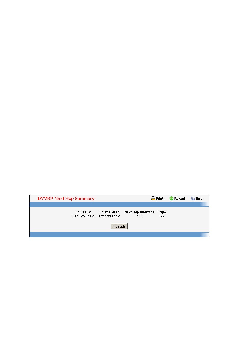 4 viewing dvmrp next hop configuration summary | Fortinet 548B User Manual | Page 929 / 969