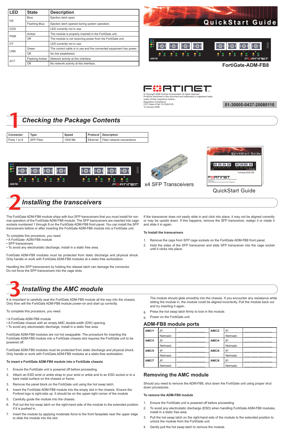 Fortinet FortiGate ADM-FB8 User Manual | 1 page