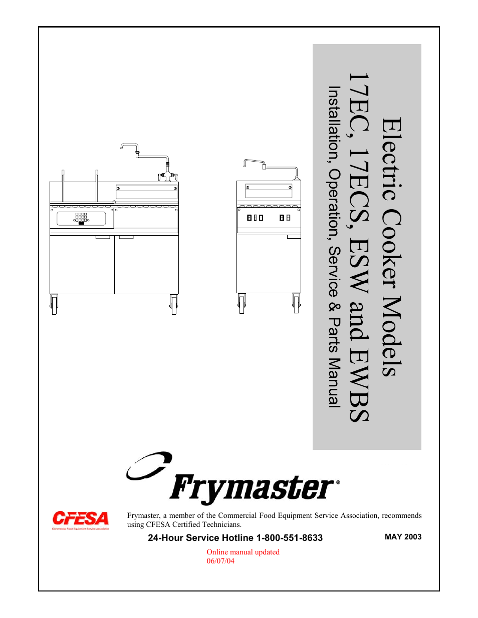 Frymaster 17EC User Manual | 96 pages