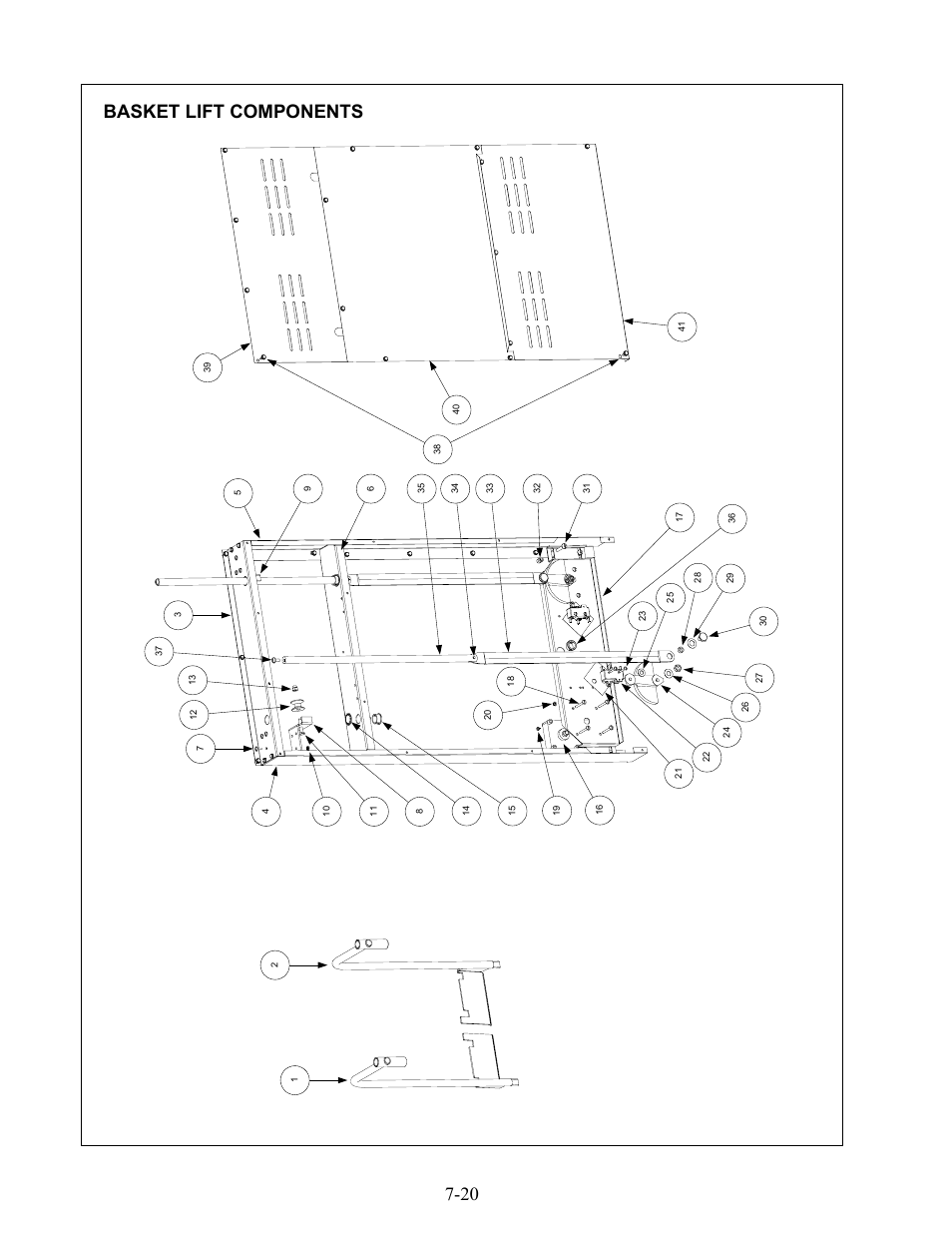 Basket lift components | Frymaster 17EC User Manual | Page 84 / 96