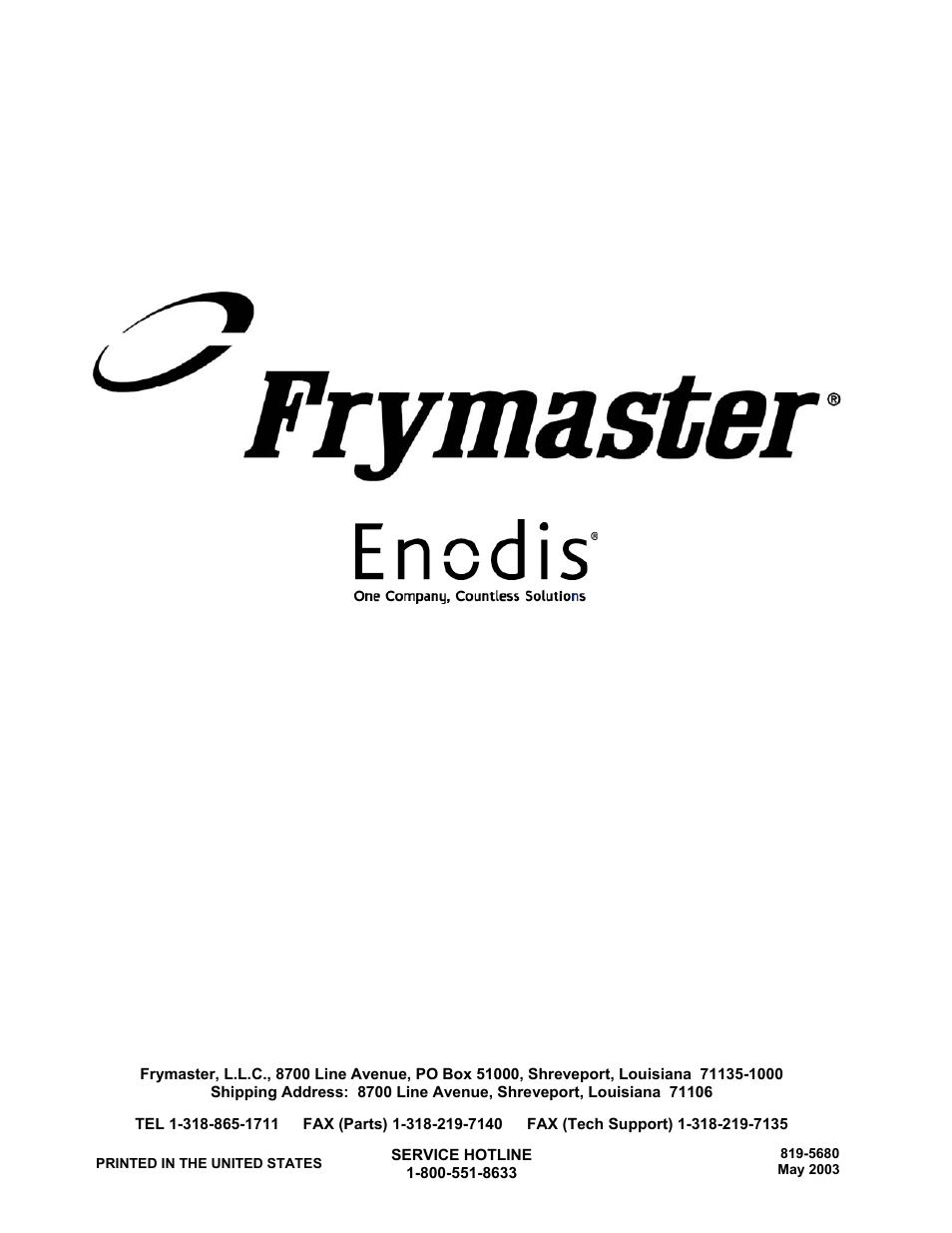 Frymaster 17EC User Manual | Page 96 / 96